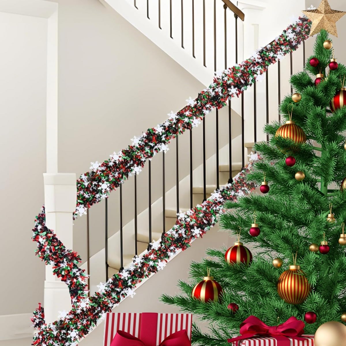 إكليل زينة عيد الميلاد بطول 2  - مراجعة Tinsel Garland Decoration وسعره