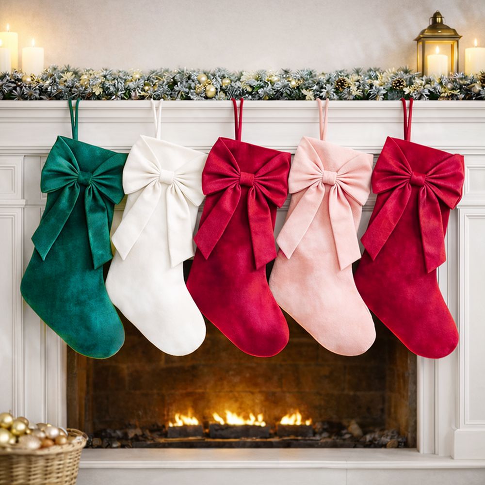 زينة عيد الميلاد المخملية بطول - مراجعة Christmas Stocking Hanging وسعره