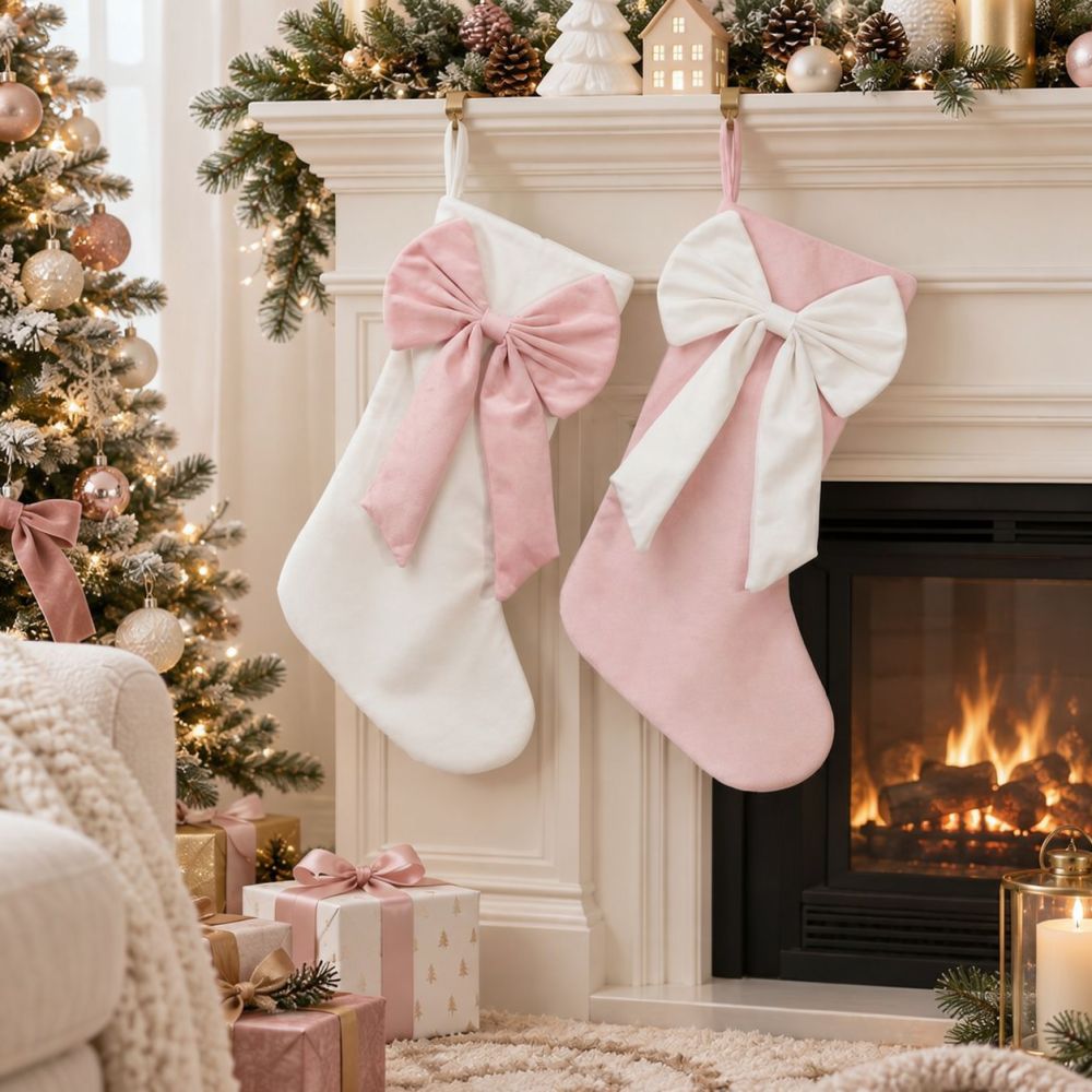 زينة عيد الميلاد المخملية بطول - مراجعة Christmas Stocking Hanging وسعره