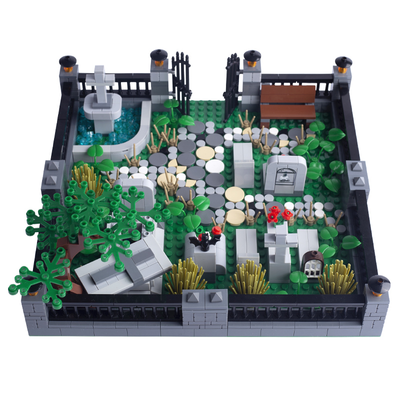 MOC هالوين مقبرة اللبنات مدينة - مراجعة Lego Set City وسعره