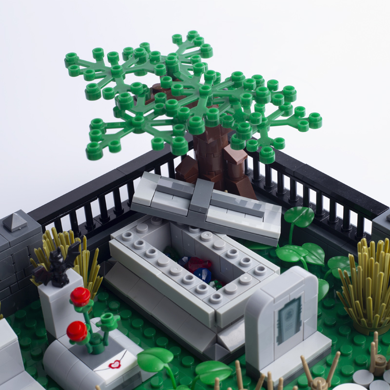 MOC هالوين مقبرة اللبنات مدينة - مراجعة Lego Set City وسعره