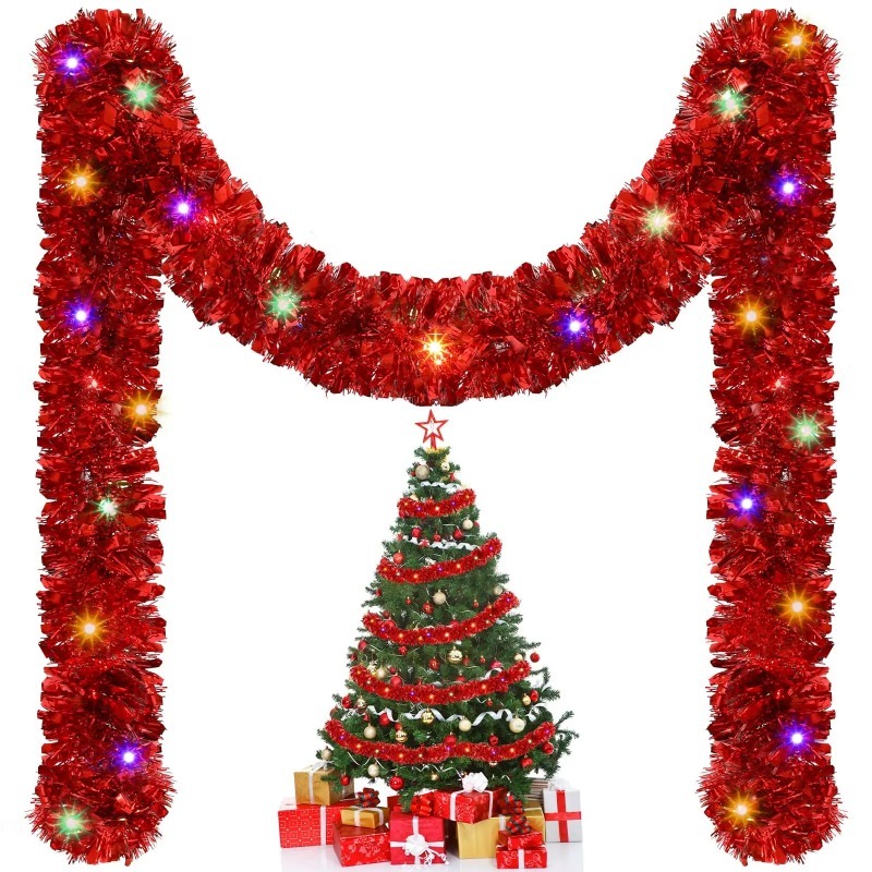 قطعة واحدة من زينة عيد الميلاد - مراجعة Tinsel Garland Decoration وسعره